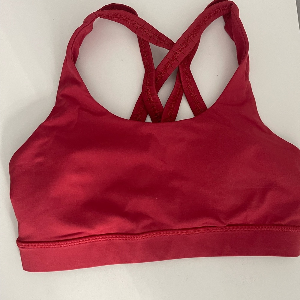 Red Sports Bra with Crisscross Straps